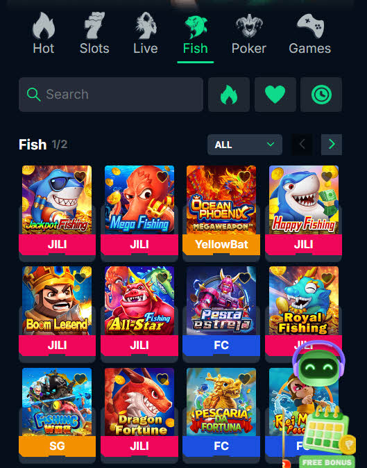 Jogos de pesca no Jet Casino